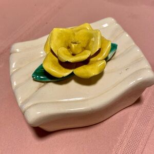 Yellow Flower Ceramic Trinket Box